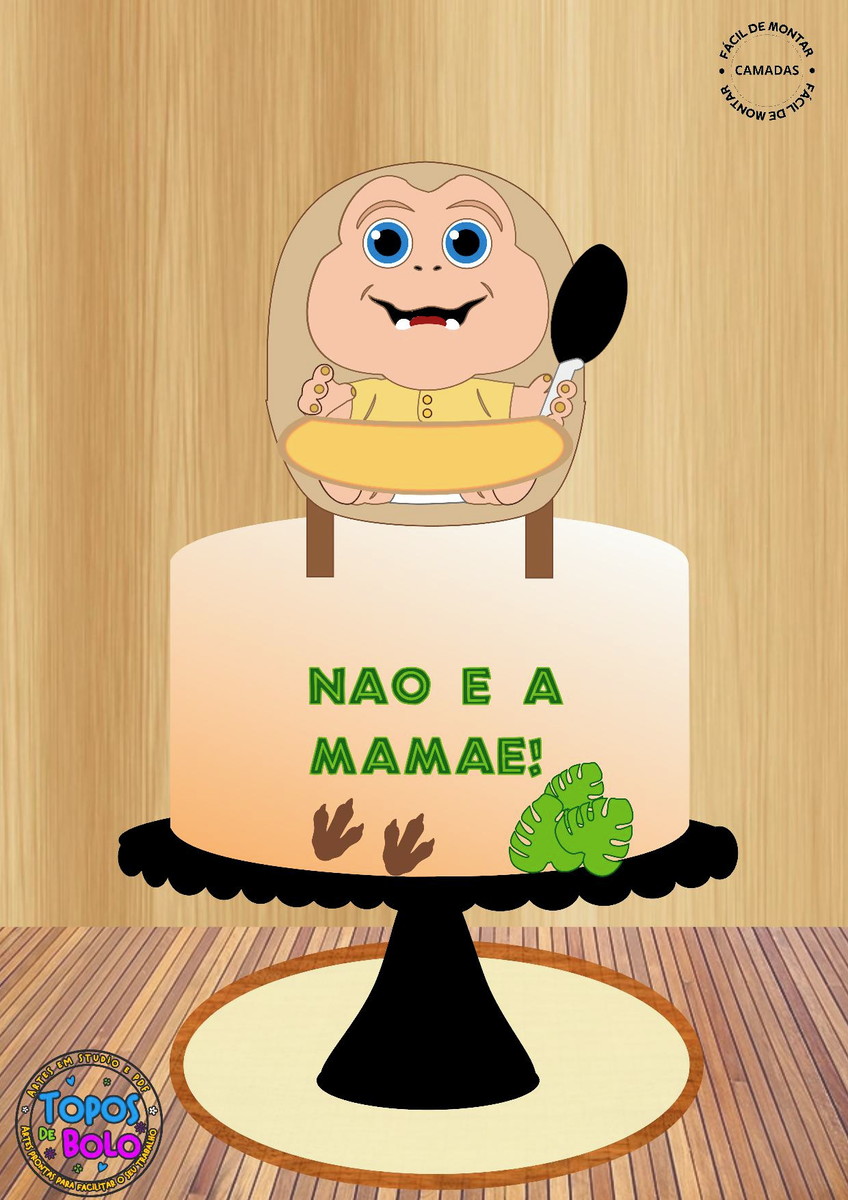 Arquivo de Corte Topo de Bolo Baby Família Dinossauro