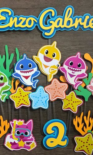 arquivo de corte topo de bolo baby shark + BRINDES
