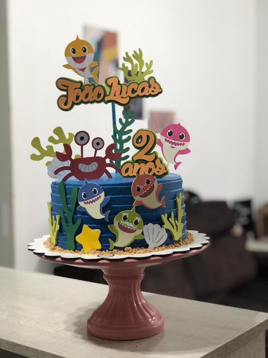 ARQUIVO DE CORTE Topo de Bolo - Baby Shark
