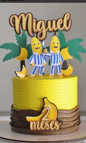 Arquivo de Corte Topo de Bolo Bananas de Piajama