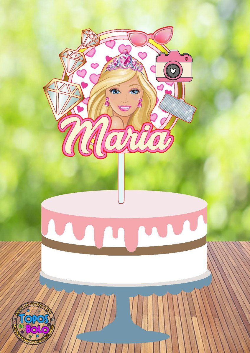 Arquivo de Corte Topo de Bolo Barbie 03