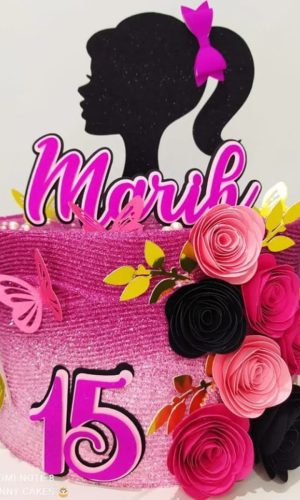 Arquivo de Corte Topo de Bolo Barbie 15 anos