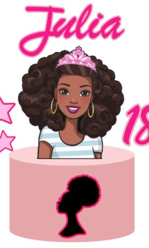 Arquivo de Corte Topo de Bolo Barbie Afro