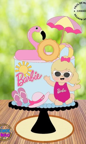 Arquivo de Corte Topo de Bolo Barbie Baby