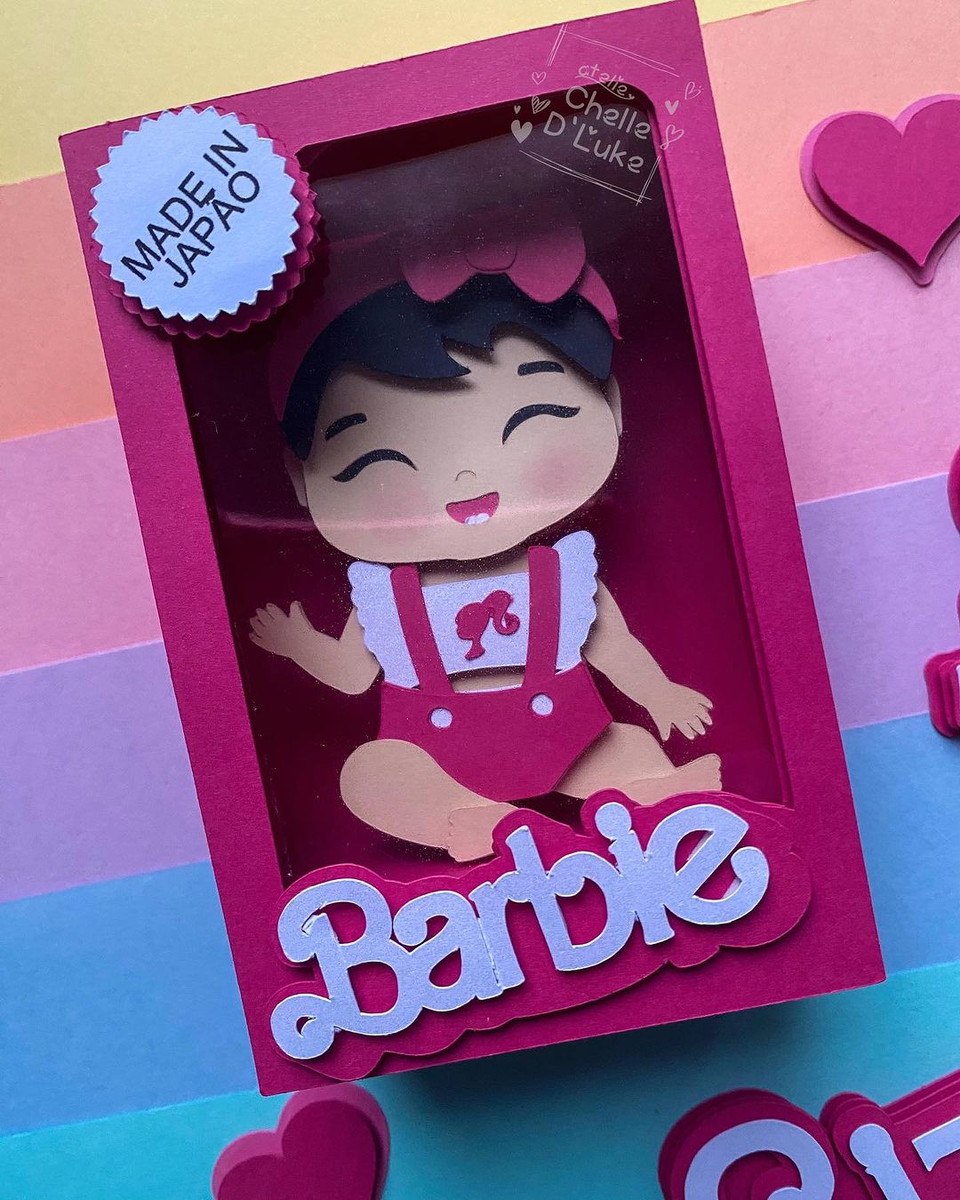 Arquivo de Corte Topo de Bolo Barbie Baby na Caixa 006