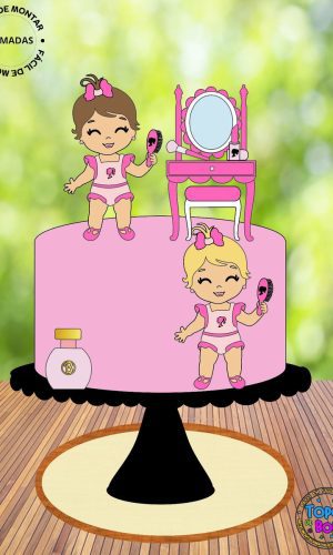 Arquivo de Corte Topo de Bolo Barbie Baby Penteadeira