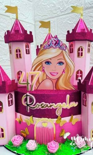 Arquivo de Corte: Topo de Bolo Barbie + Castelo 3d 005