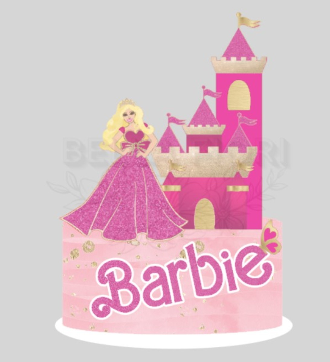 Arquivo de Corte Topo de Bolo Barbie em Camadas - Bf