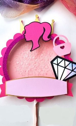 Arquivo de Corte Topo de Bolo Barbie em Camadas Csv645