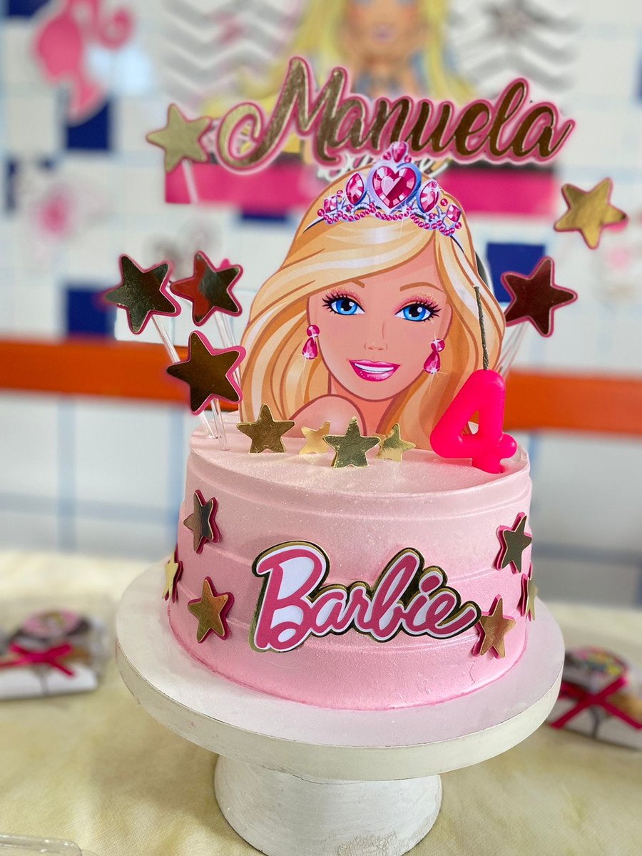 Arquivo De Corte Topo De Bolo Barbie Face Estrelas Cintilant