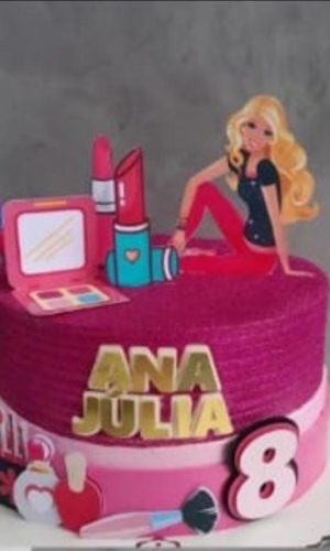 Arquivo de Corte Topo de Bolo Barbie Maquiagem