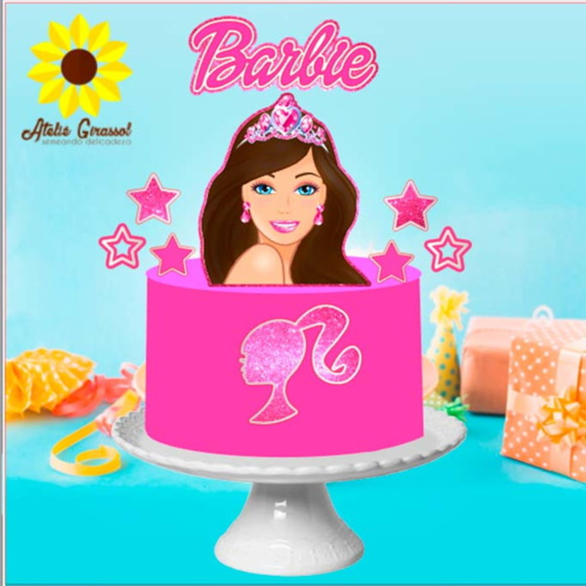 Arquivo de Corte Topo de Bolo Barbie Morena