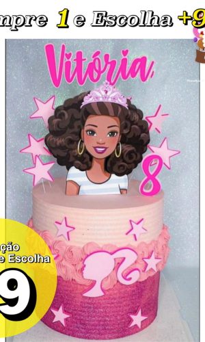 Arquivo de Corte Topo de Bolo Barbie Morena - Studio