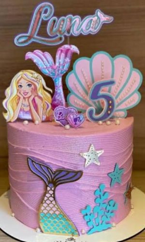 Arquivo de Corte Topo de Bolo Barbie Sereia