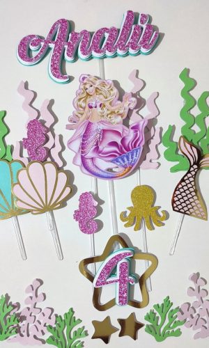 Arquivo de Corte Topo de Bolo Barbie Sereia Studio 002