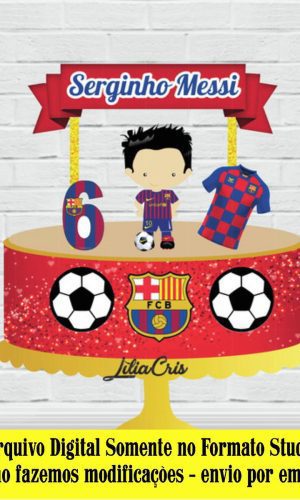 ARQUIVO DE CORTE - TOPO DE BOLO BARCELONA FUTEBOL REF 072