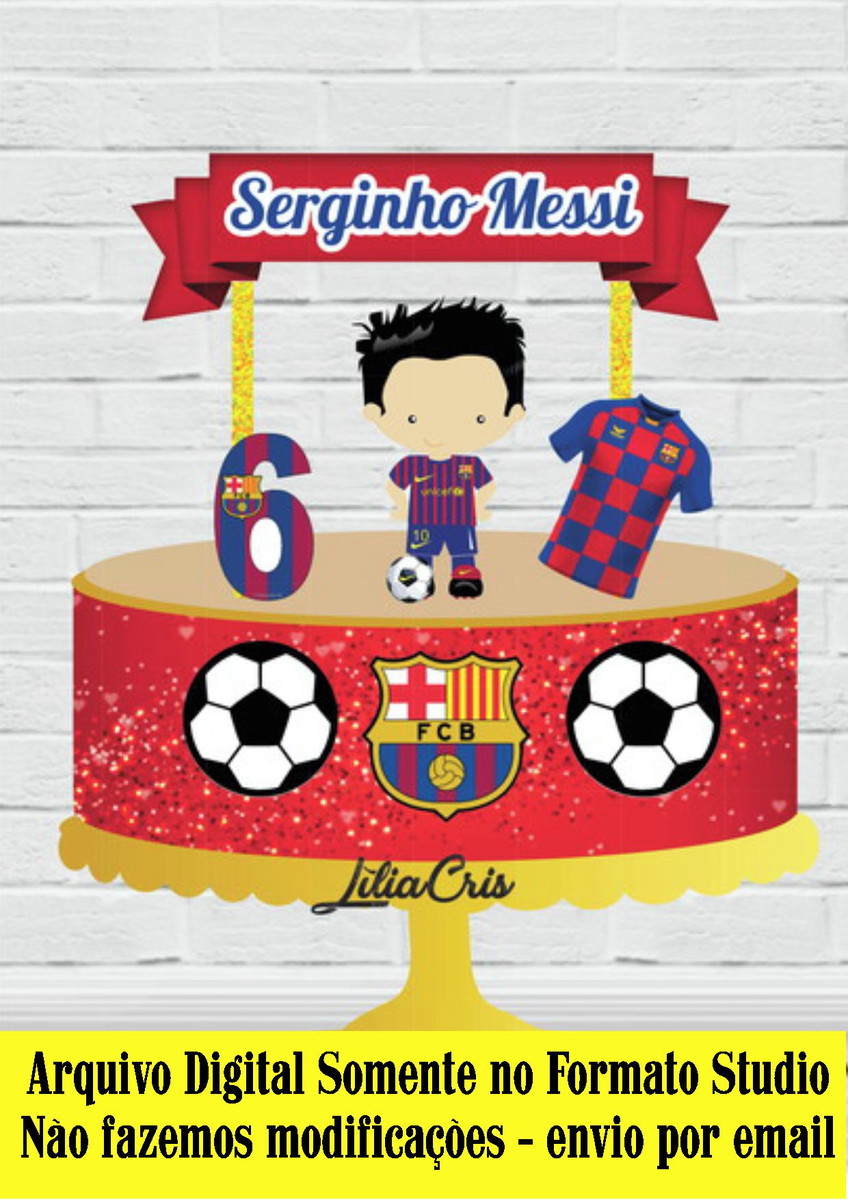 ARQUIVO DE CORTE - TOPO DE BOLO BARCELONA FUTEBOL REF 072