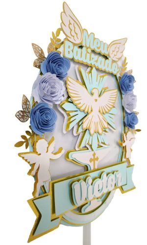 Arquivo de Corte - Topo de Bolo Batizado 2