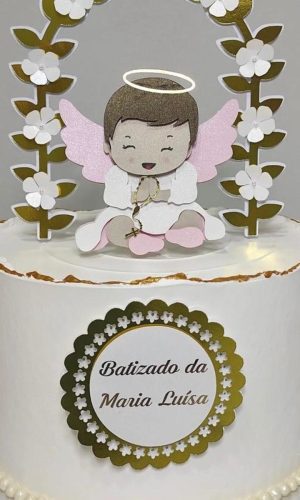 Arquivo de Corte Topo de Bolo Batizado Anjinha