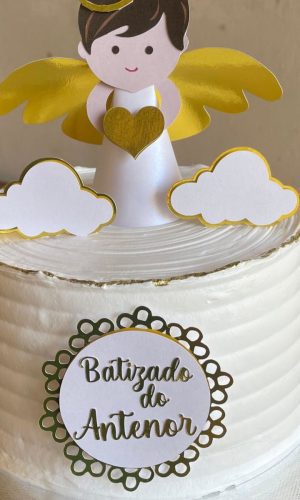Arquivo de Corte Topo de Bolo Batizado Anjinho