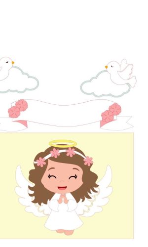 Arquivo de Corte Topo de Bolo Batizado Anjo