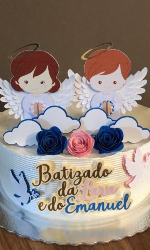 Arquivo de Corte Topo de Bolo Batizado Menina e Menino2