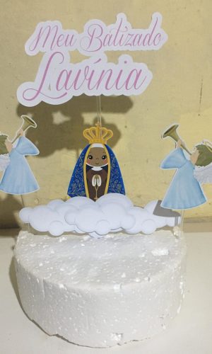 Arquivo de Corte Topo de Bolo Batizado Menina
