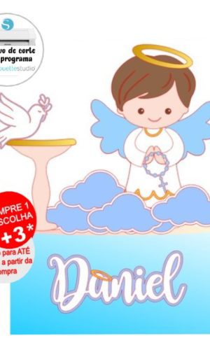 Arquivo de Corte Topo de Bolo Batizado Menino