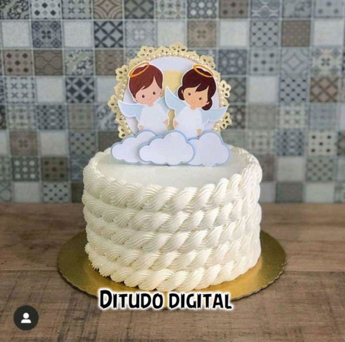 Arquivo de Corte Topo de Bolo Batizado Studio