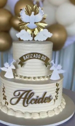 Arquivo de Corte -topo de Bolo Batizado