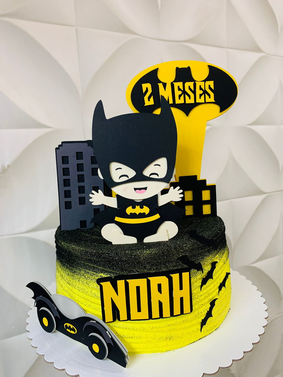 Arquivo de Corte Topo de Bolo Batman Baby em Camadas
