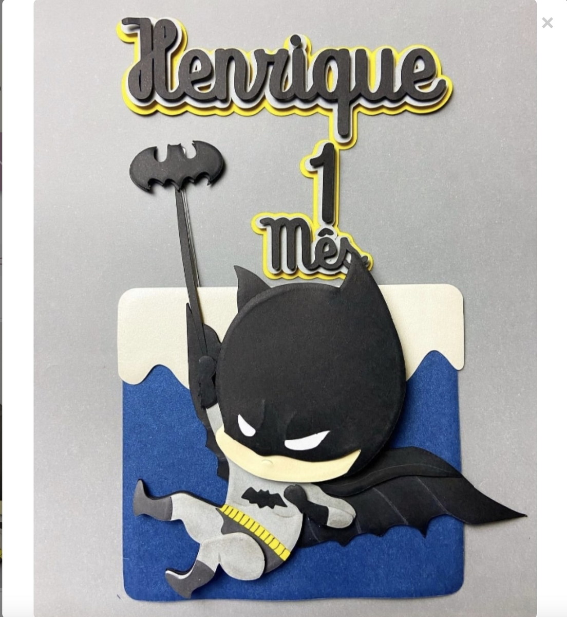 Arquivo de Corte Topo de Bolo Batman Camadas