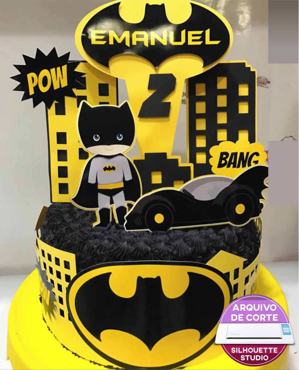 Arquivo de Corte Topo de Bolo Batman Cute Studio