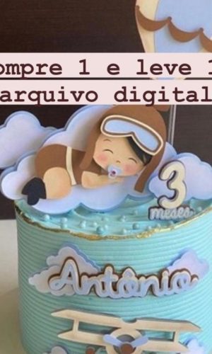 Arquivo de Corte Topo de Bolo Bebe Aviador