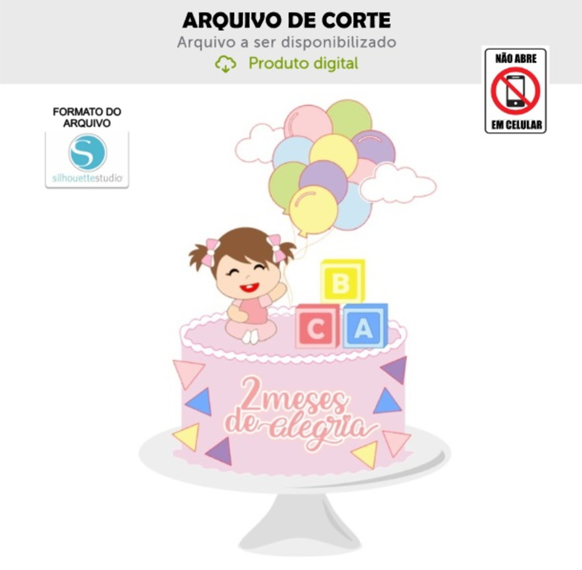 Arquivo de Corte Topo de Bolo Bebê Balões