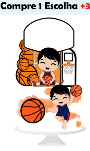 Arquivo de Corte Topo de Bolo Bebê Basquete