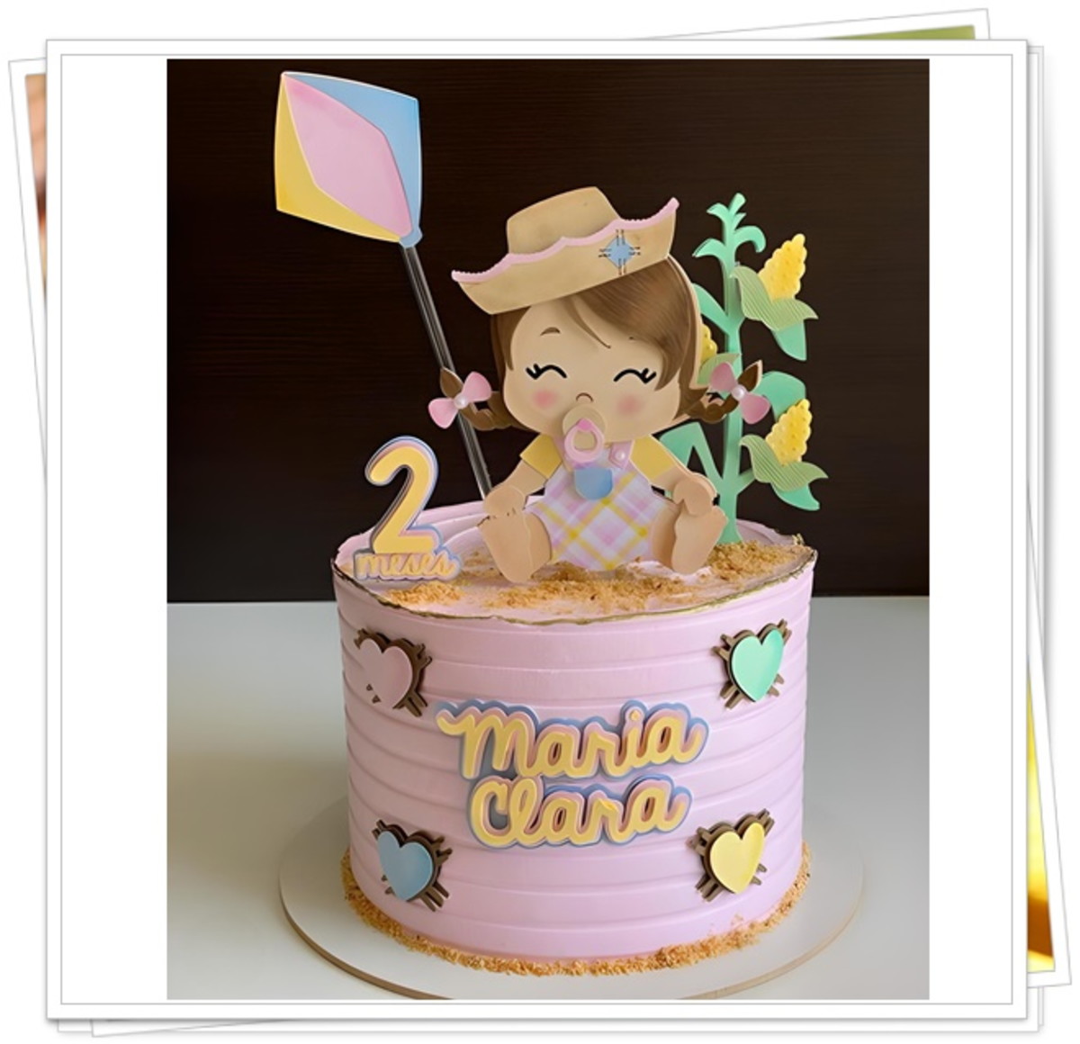 Arquivo de Corte Topo de Bolo Bebê Caipira (menina)