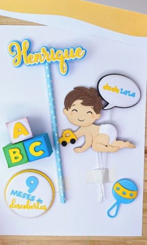 Arquivo de Corte Topo de Bolo Bebê Engatinhando