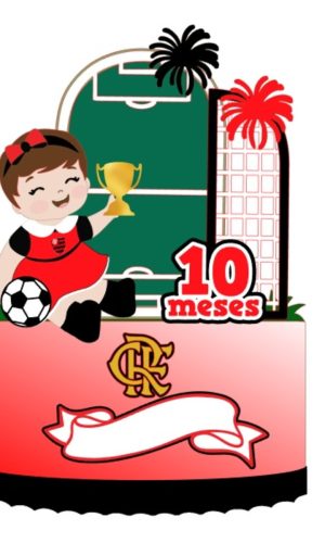 Arquivo de Corte Topo de Bolo Bebê Flamengo - Futebol