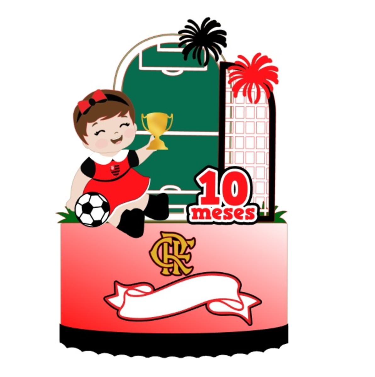 Arquivo de Corte Topo de Bolo Bebê Flamengo - Futebol