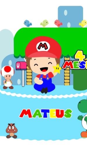Arquivo de Corte Topo de Bolo Bebê Mario