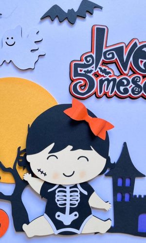 Arquivo de Corte Topo de Bolo Bebê Menina Halloween - Camada