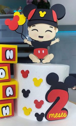 Arquivo de Corte: Topo de Bolo Bebê Menino Mickey 012
