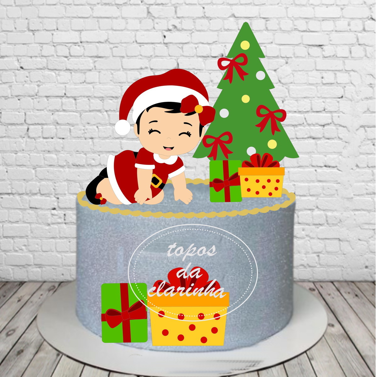 Arquivo de Corte Topo de Bolo Bebe Natal Camada