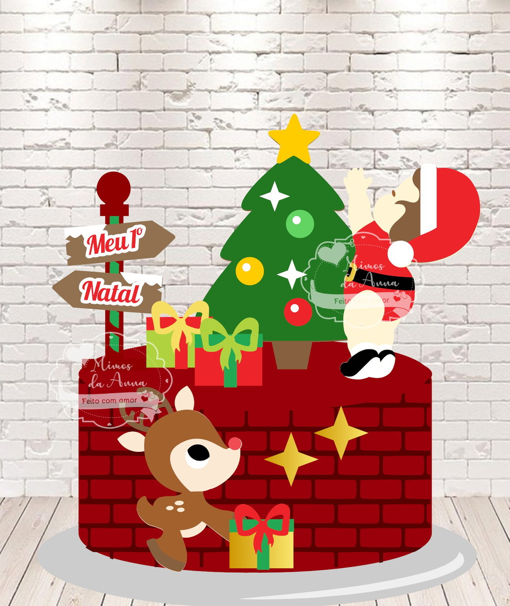 Arquivo de Corte Topo de Bolo Bebê Natal em Camadas