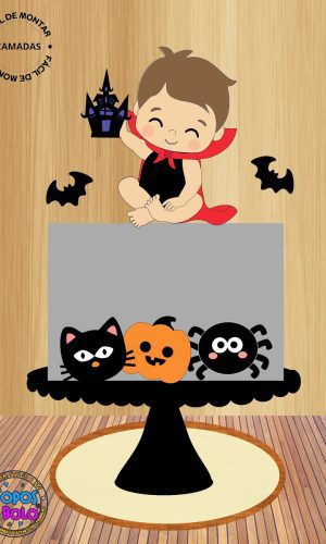 Arquivo de Corte Topo de Bolo Bebe Vampiro