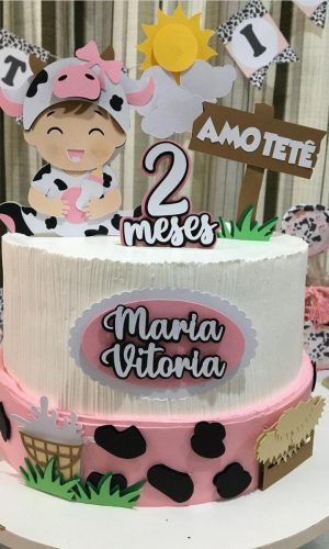 Arquivo de Corte Topo de Bolo Bebe Vaquinha Camadas