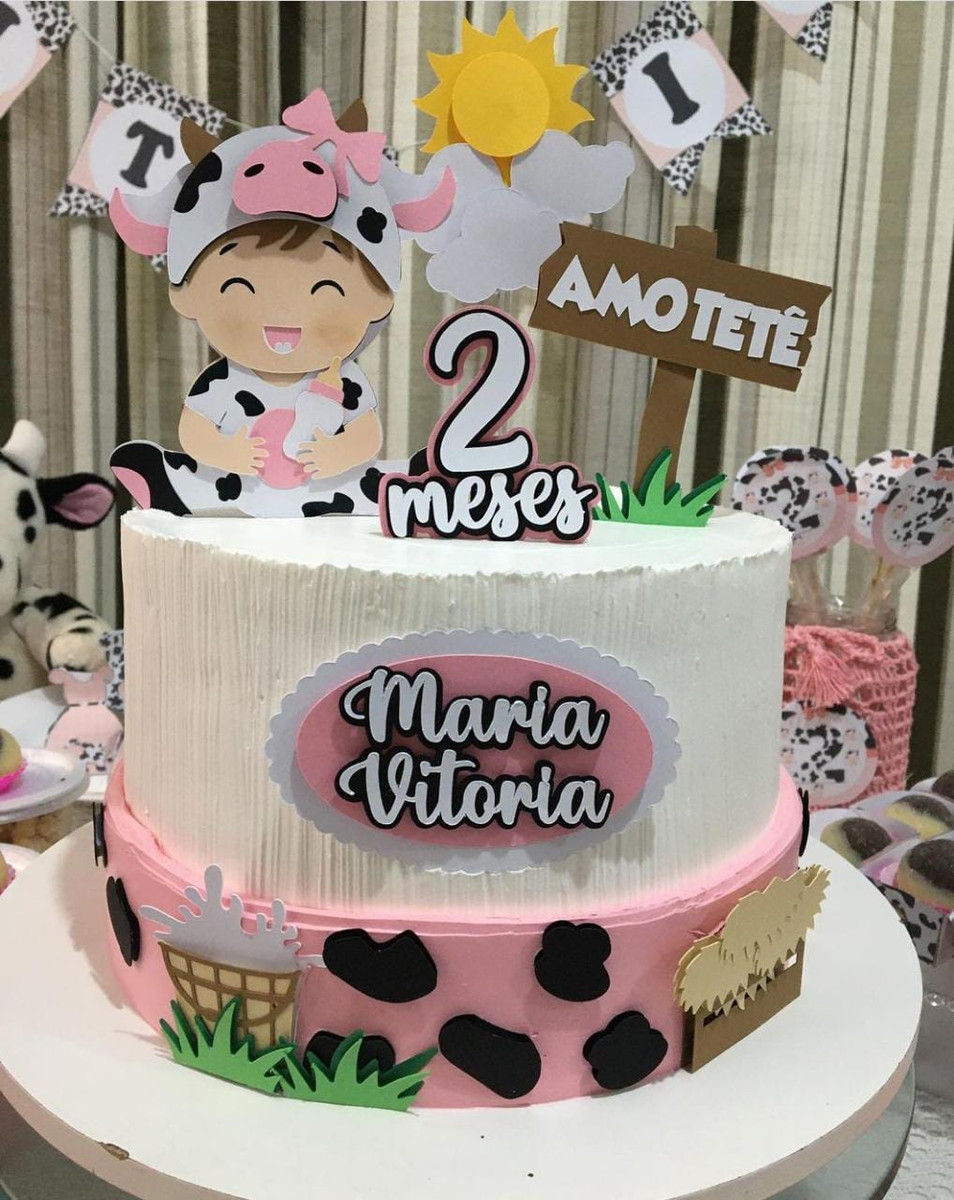 Arquivo de Corte Topo de Bolo Bebe Vaquinha Camadas