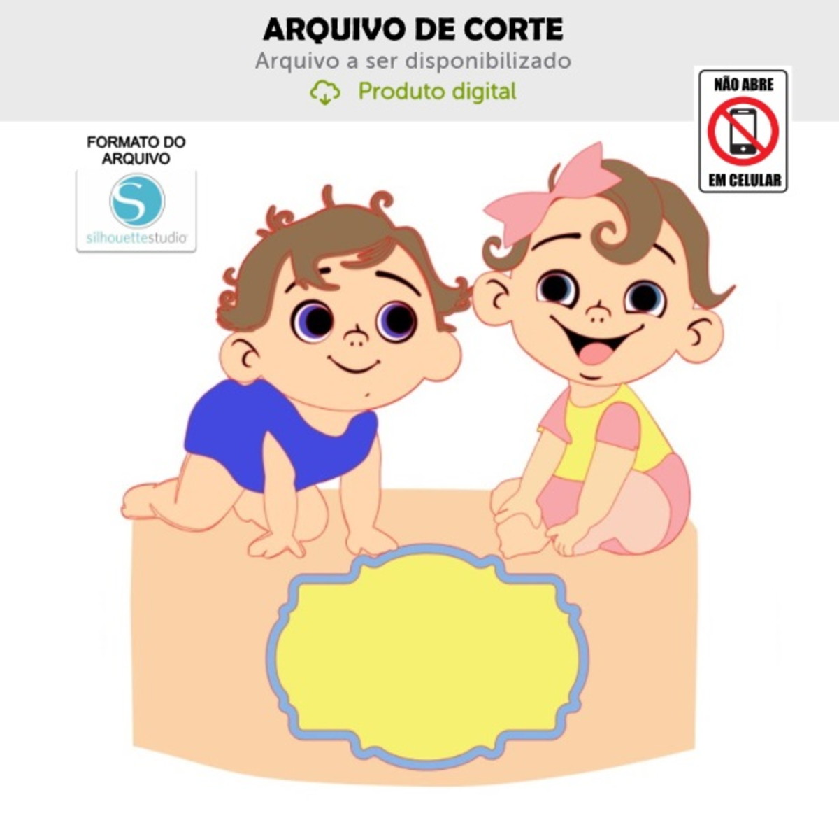 Arquivo de Corte Topo de Bolo Bebês