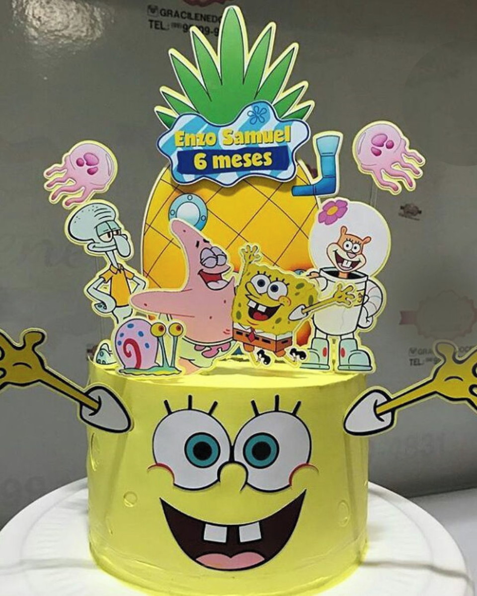 Arquivo de Corte Topo de Bolo Bob Esponja Studio